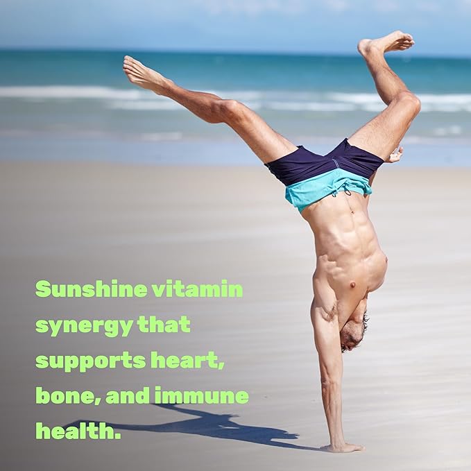 DEAL SUPPLEMENT Sunshine Vitamin D – Vitamin D3 5,000 IU with K2 MK7 100mcg – Infused with Virgin Coconut Oil – Support Healthy Bones, Teeth, and Immune System – Easy to Swallow