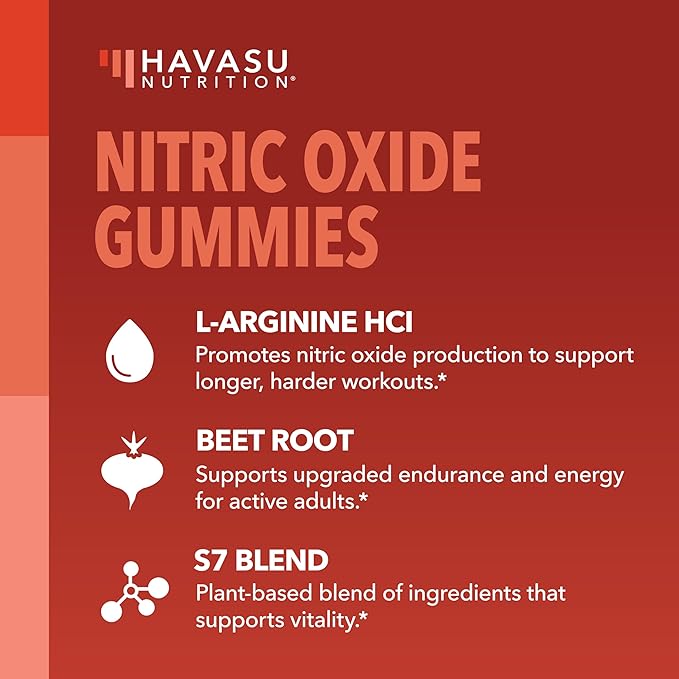 Nitric Oxide Gummies for Men and Women - Nitric Oxide Supplement with L-Arginine and Beet Root - Green Apple and Cinnamon Flavor - 90 Vegan, Gluten-Free and Non-GMO Nitric Oxide Gummies