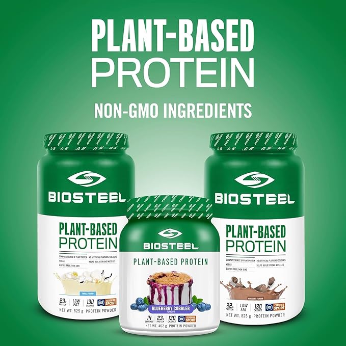 BioSteel Elite Plant-Based Recovery Vegan Protein with Brown Rice Protein, Pea Protein, and Hemp Protein, Chocolate Flavor, 25 Servings, Gluten-Free