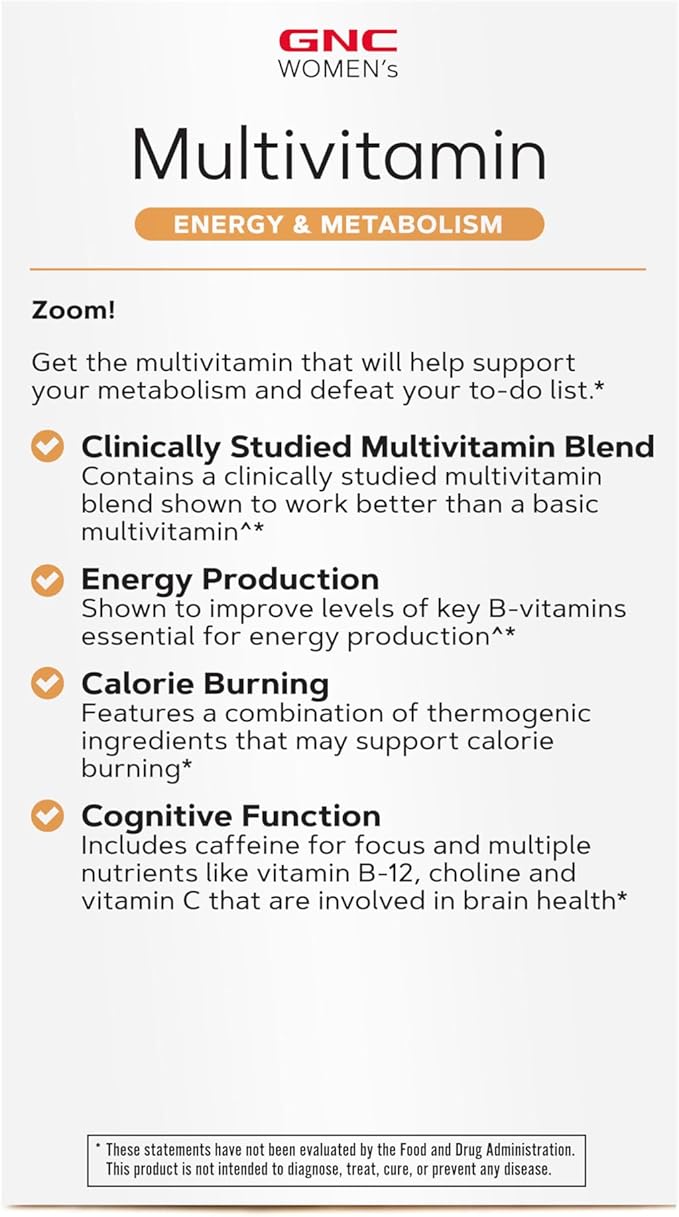 GNC Women's | Women's Multi Energy & Metabolism | 180 Count