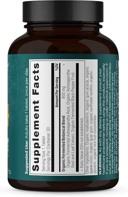 Ashwagandha Tablets by Ancient Nutrition, Stress Relief, Supports Energy, Mental Clarity and Concentration, Reduces Fatigue and Anxiousness, Paleo and Keto Friendly, 30 Capsules