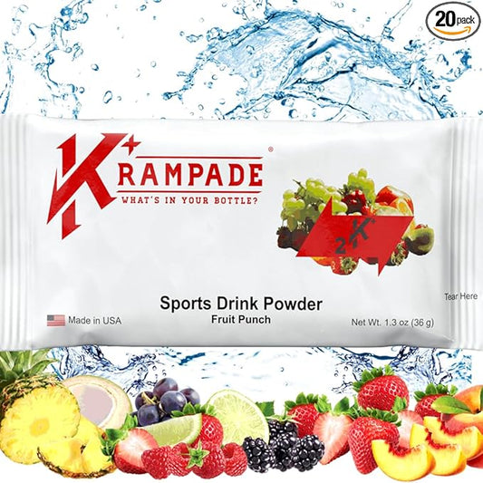 Anti-Cramping Potassium Replacement Sports Drink - 2K Fruit Punch Single Serve Colorless