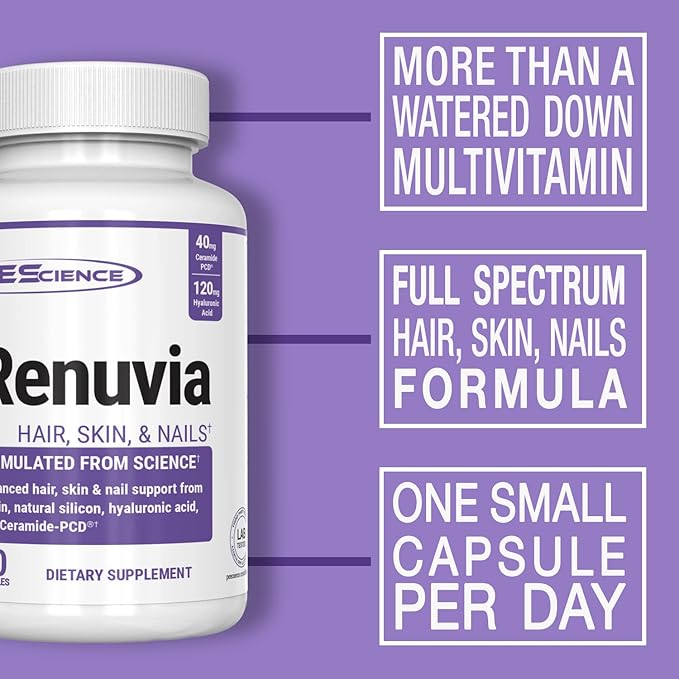 PEScience Renuvia, One Daily Hair Skin and Nails Hyaluronic Acid Blend, 30 Capsules