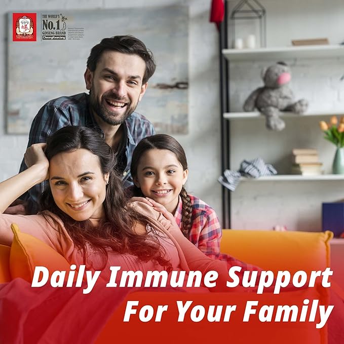 CheongKwanJang Korean Red Ginseng Extract Capsules Gold Panax Ginseng Root Powder Focus Pills for Men & Women, Natural Energy, Circulation, Immune, Brain Booster - 100 Capsules