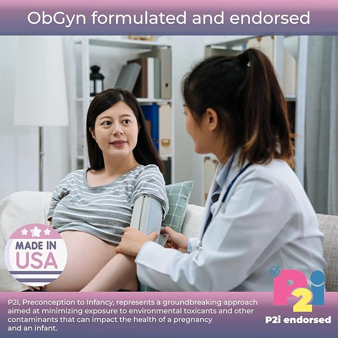 Kirkman P2i Prenatal Vitamins for Women, Multivitamin with Choline, 120 Capsules, Vital Daily Nutritional Support for Healthy Mother & Baby, OBGYN Formulated & Endorsed, Hypoallergenic & Gluten-Free