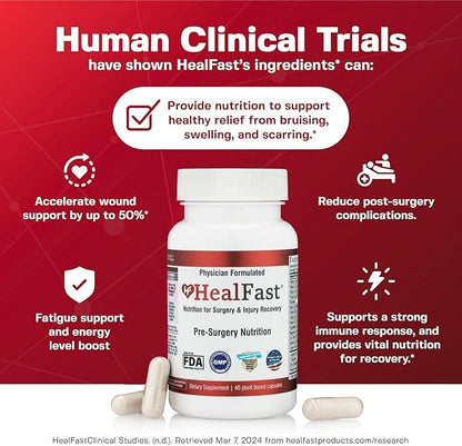 Surgery & Injury Recovery Supplement (Pre-Op): Quercetin, Probiotics Supplement for Wound, Liposuction, Tummy Tuck, and BBL Post Surgery Supplies