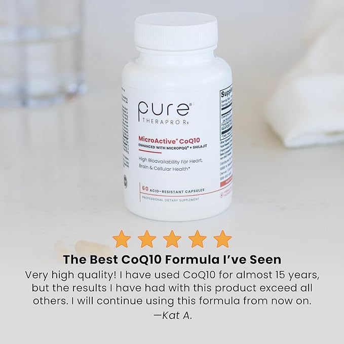 MicroActive CoQ10 Enhanced with MicroPQQ + Shilajit “Sustained Release” 60 Veg Caps | Convenient Once a Day Clinical Dose | 2 Month Supply | Vegan | Pharmaceutical Grade