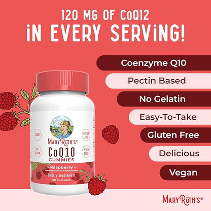 MaryRuth Organics CoQ10 | 1 Month Supply | CoQ10 Gummies | CoQ10 Supplements for Adults| Gummy Supplements for Heart Health & Cellular Energy | Vegan | Non-GMO | Gluten Free | 60 Count
