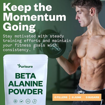Beta Alanine Powder 1kg, Pure Beta Alanine Pre-Workout Supplement for Sustained Energy, Beta Alanine Pre Workout Powder for Men and Women, Alanine Supplement for Endurance, 1,334 Servings