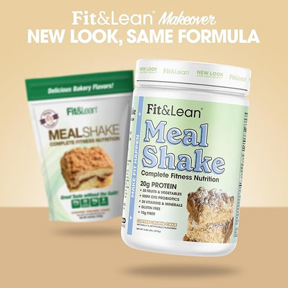 Fit & Lean Meal Shake, Fat Burning Meal Replacement, Protein, Fiber, Probiotics, Coffee Crumb Cake, 1lb, 10 Servings Per Container