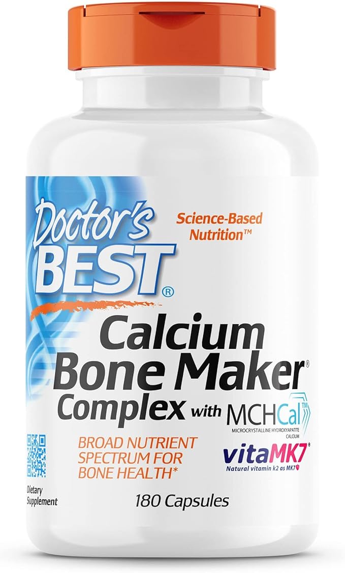 Doctor's Best Calcium Bone Maker Complex with MCHCal, Supports Bone Health, Muscular, Skeletal & Vascular Health, 180 Caps