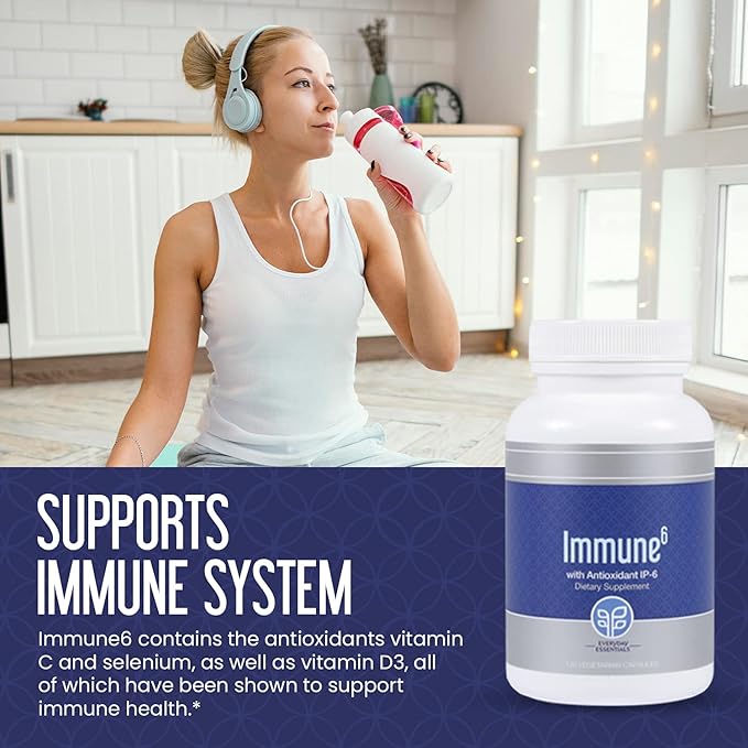 PURE Immune6 120 Capsules - Immune Support Supplement with Antioxidant Inositol Hexaphosphate IP6, Selenium Supplement + Iron with Vitamin C and D3. Boost Immunity with Our Multi Vitamin.