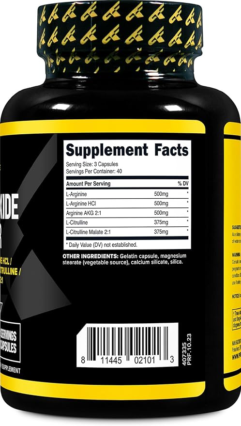 Primaforce Nitric Oxide Booster (2,250mg, 120 Capsules) - 40 Servings of Our Nitric Oxide Boosting Blend for Pre-Workout and Post-Workout