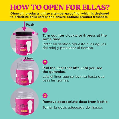 OH MY VIT! for Ellas Women’s Multivitamin Gummy with Vitamins C, E, and Biotin, Sugar Free Berry Flavor, 60 Count
