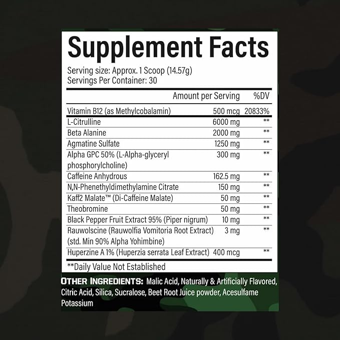 Preworkout Powder | Explosive Energy Focus & Muscle Pumps High-Performance Formula for Better Gym Performance & Recovery | Dietary Supplement for Sports Nutrition | 30 Servings