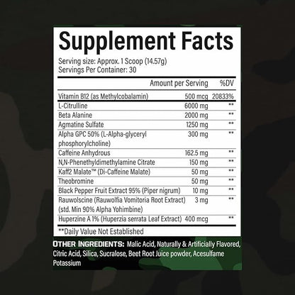 Preworkout Powder | Explosive Energy Focus & Muscle Pumps High-Performance Formula for Better Gym Performance & Recovery | Dietary Supplement for Sports Nutrition | 30 Servings