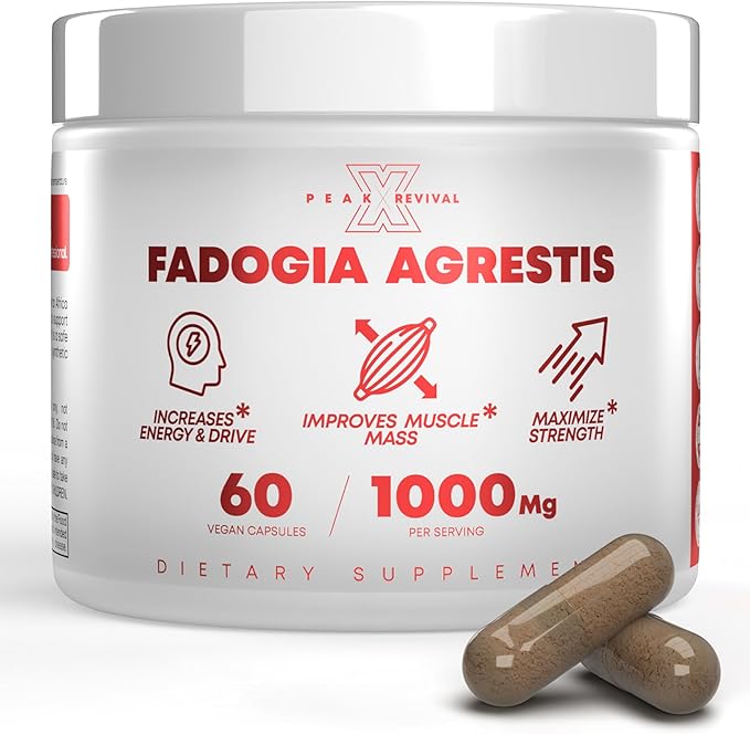Fadogia Agrestis 1000mg Per Serving Supplement - Potent Extract to Increase Energy, Athletic Performance & Muscle Mass - Supplements, Made in The USA (60 Capsules)