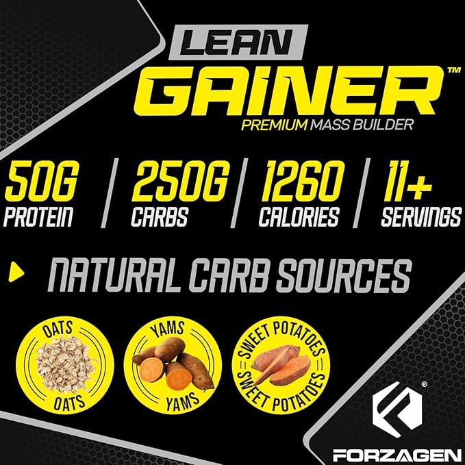 Forzagen Lean Gainer Premium Mass Builder | Mass Gainer Protein Powder for Men & Women | High Calorie Protein, Weight Gain, Bulk, Muscle Building Supplement | Dutch Chocolate, 8 lbs. (11 Servings)