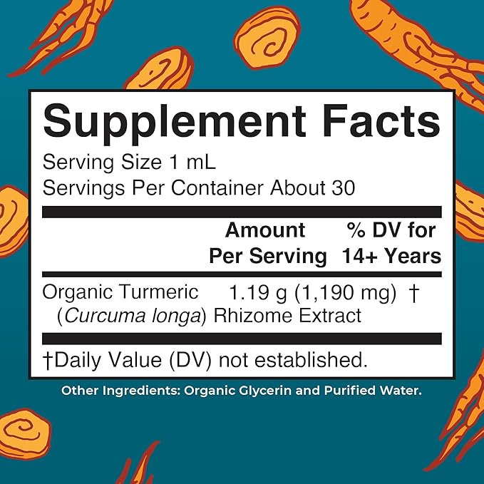 MaryRuth Organics Turmeric Curcumin Liquid Drops Sugar Free | USDA Organic | Organic Turmeric Supplement | Joint Support Supplement | Liver Support | Non-GMO | Gluten Free | Vegan | 1 Fl Oz