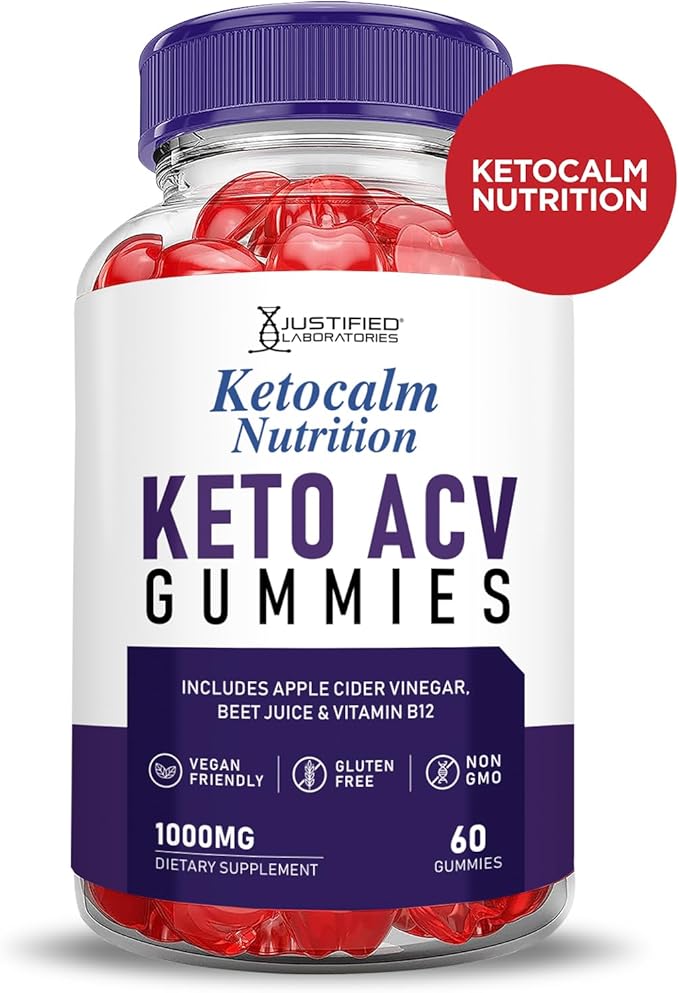 Ketocalm Nutrition Keto ACV Gummies Advanced Formula 1000MG Keto Calm Nutrition Keto Gummies Apple Cider Vinegar Formulated with Pomegranate Beet Juice Powder B12 Vegan Non GMO 60 Gummys