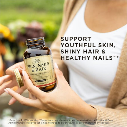 Solgar Skin, Nails & Hair - 120 Tablets, Pack of 2 - Advanced MSM Formula - Non GMO, Vegan, Gluten & Dairy Free - 120 Total Servings