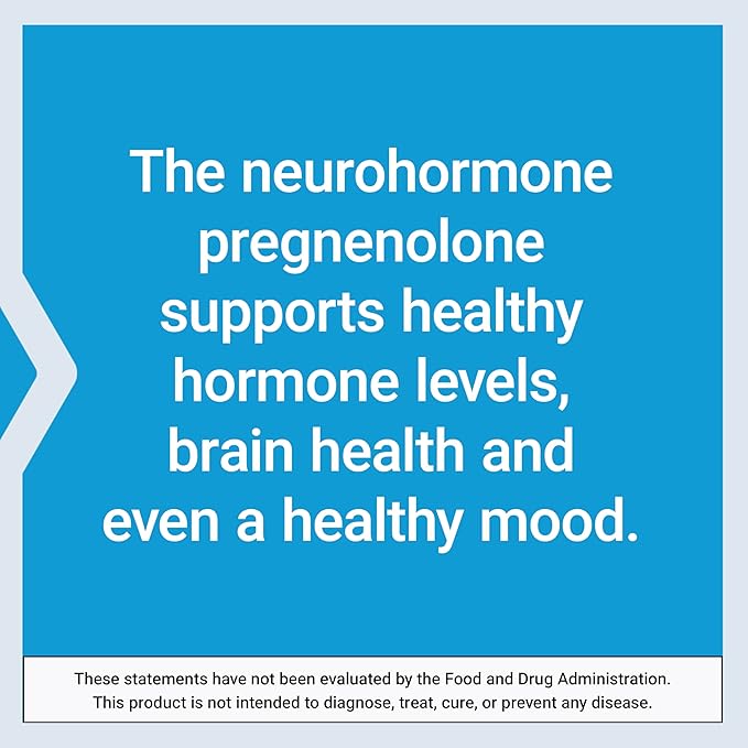 Life Extension Pregnenolone, neurohormone, Promotes Memory Health and Brain Plasticity, Gluten-Free, Non-GMO, 100 Capsules