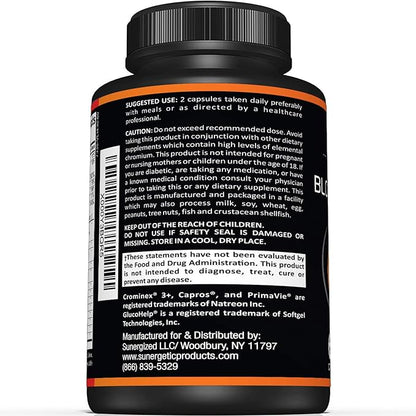 Premium Blood Sugar Support Supplement–Supports Healthy Blood Sugar Levels Already Within Normal Range – Includes Bitter Melon Extract, Vanadium, Chromium, Cinnamon, & Alpha Lipoic Acid-60 Capsules