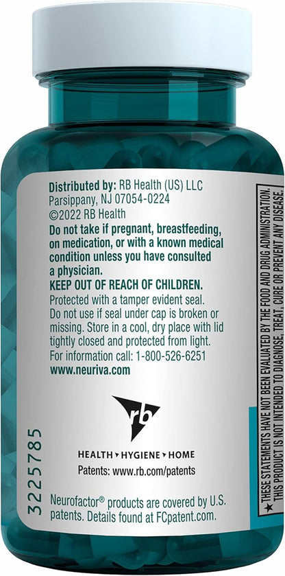 NEURIVA Plus Brain Supplement for Memory and Focus Clinically Tested Nootropics for Concentration for Mental Clarity, Cognitive Enhancement Vitamins B6, B12, Phosphatidylserine 30 Capsules