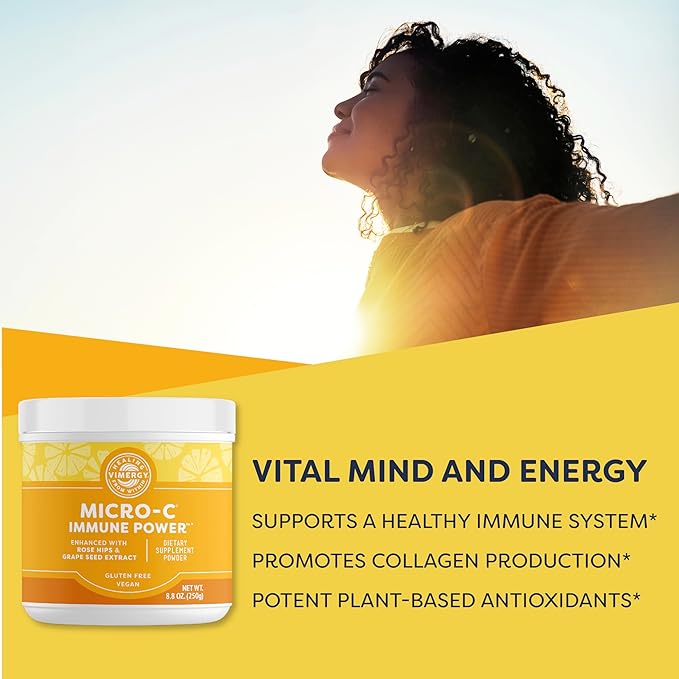 Vimergy Micro-C Immune Power TM *- 250g– 139 Servings – 1000mg/serving – Gentle Form – Antioxidant Phytonutrients – Immune & Nerve Support – Benefits Bone & Cartilage – Gluten-Free – Kosher – Vegan