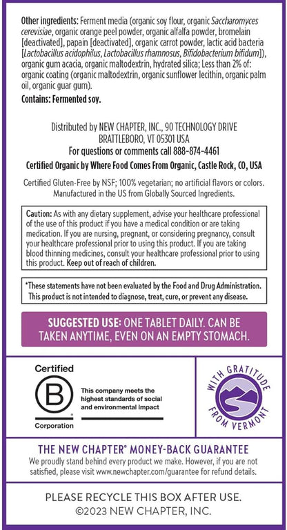 New Chapter Women's Multivitamin 40 plus for Energy, Healthy Aging + Immune Support with 20+ Nutrients -- Every Woman's One Daily 40+, Gentle on the Stomach, 72 Count