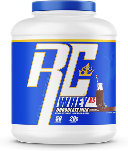 Ronnie Coleman Signature Series Whey XS Protein Powder, Pre Workout Shake Mix for Lean Muscle Support, Low Sugar Supplement for Women & Men, 5 lb Bottle (Milk Chocolate)