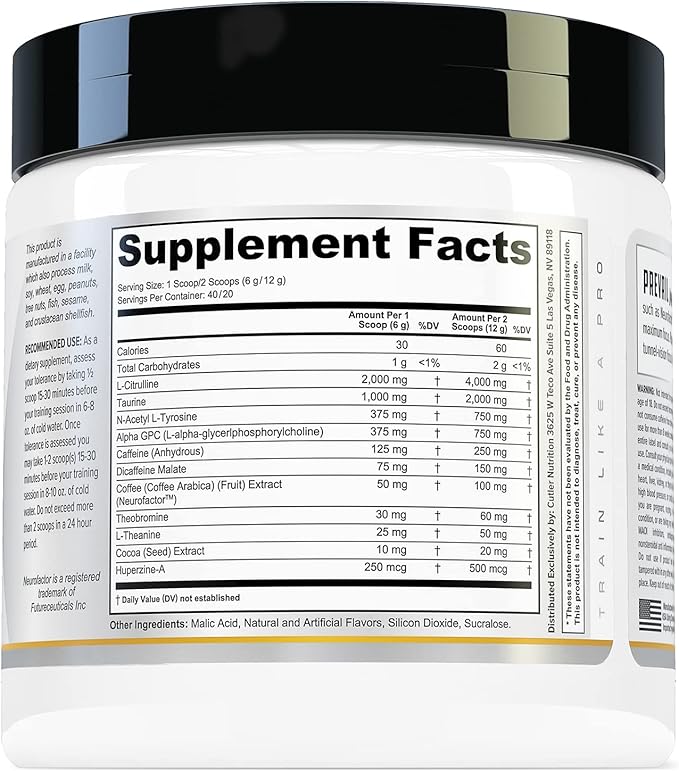 Prevail Pre Workout Powder with Nootropics Pre-Workout Drink for Men and Women Lazer Focus and Energy Stim Pre Workout with L-Citrulline Alpha GPC and L Tyrosine , 40 Scoops (Tropical Punch)