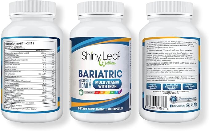 Bariatric Multivitamin with Iron Once-a-Day and Cherry Chewable Calcium Citrate for Post Bariatric Surgery Including Gastric Bypass and Sleeve (1 Year)