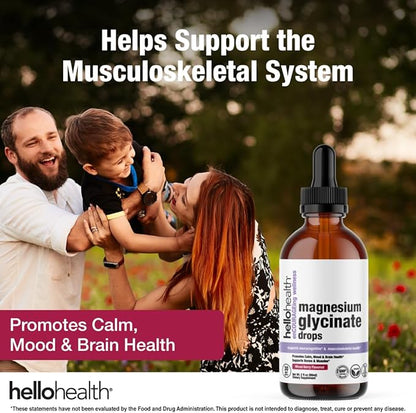 Magnesium Glycinate Liquid Magnesium Supplement Women, Men & Kids – Magnesium Bisglycinate 100 mg for Natural Calm, Muscle Recovery & Joint Support – Magnesium Liquid Vitamins (30 Days) – Berry Flavor