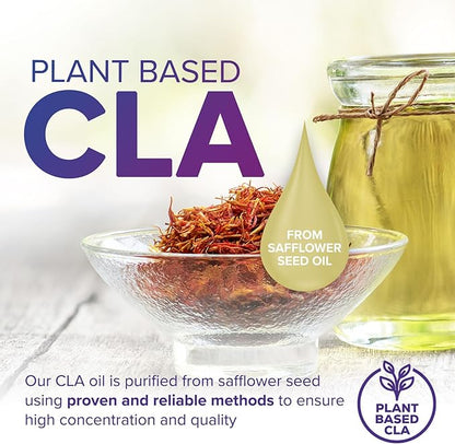 CLA Supplement, Conjugated Linoleic Acid 1560mg - Extra Strength CLA Supplement Pills - Support Body Composition, Lean Muscle Tone, & Energy - Safflower Capsules, Gluten Free, Non-GMO - 120 Softgels