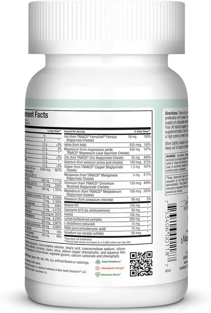 Maxi Health Supreme High Potency Multivitamin & Mineral for Wellness, Immune Boost & Antioxidant Defense, Includes Vitamin A, Vitamin C, Vit D and E, Vitamin B12, B6, Biotin, Selenium, Zinc, Inositol…