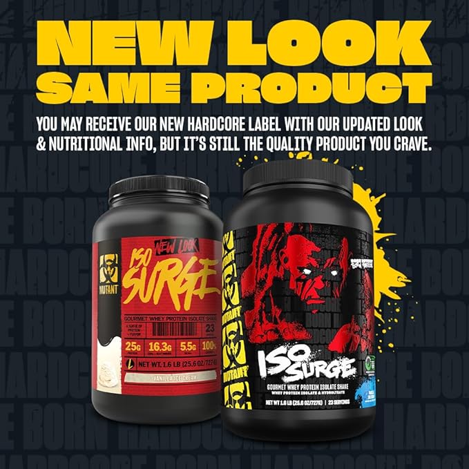 Mutant ISO Surge Whey Protein Isolate Powder Acts Fast to Help Recover, Build Muscle, Bulk and Strength, 1.6 lb - Strawberry Milkshake