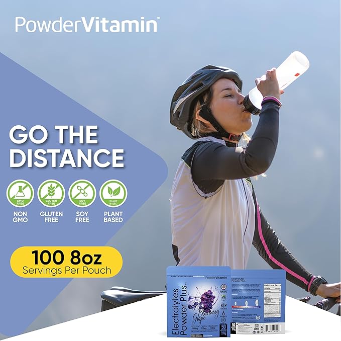 Electrolytes Powder Plus (50 Servings), 0 Calorie Keto, 0 Sugar, No Maltodextrin,1000mg Potassium,120mg Calcium,120mg Magnesium, Hydration Powder (50 Servings, Blueberry Grape)
