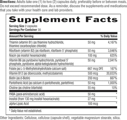 Country Life, Coenzyme B-Complex Vitamin, Support Energy and Metabolism, Daily Supplement, 60 ct