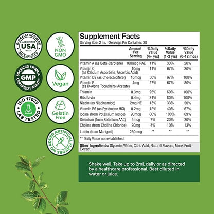Liquid Multivitamin for Kids Immunity Support - Yummy Toddler Multivitamin Supplement with a C D3 E B6 and D3 Liquid Vitamins for Kids of All Ages - High Absorption Kids Liquid Multivitamin (2 Pack)