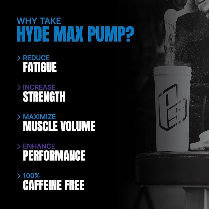PROSUPPS Hyde Max Pump Pre Workout for Men and Women - Nitric Oxide Supplement for Pump and Endurance - Stimulant Free Pre Workout to Promote Blood Flow and Muscle Strength (Fruit Punch, 25 Servings)