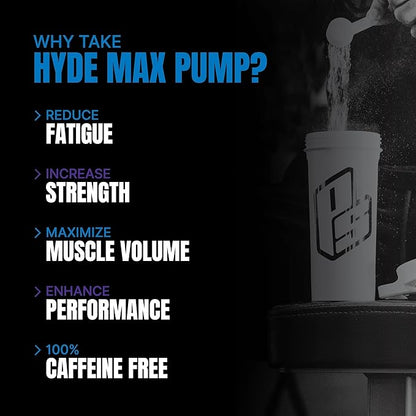 PROSUPPS Hyde Max Pump Pre Workout for Men and Women - Nitric Oxide Supplement for Pump and Endurance - Stimulant Free Pre Workout to Promote Blood Flow and Muscle Strength (Fruit Punch, 25 Servings)