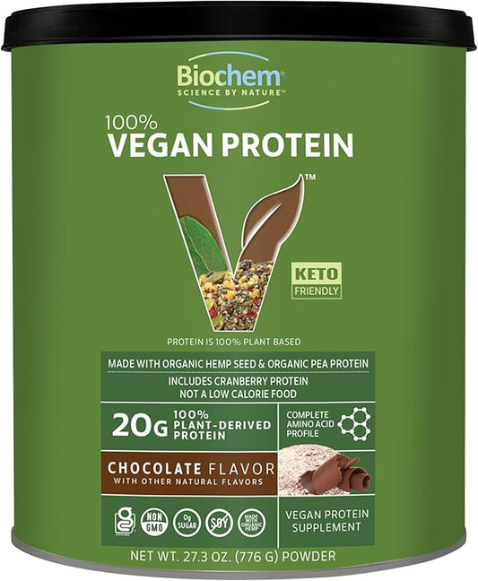 Biochem Sports 100% Vegan Protein Chocolate -- 26 oz