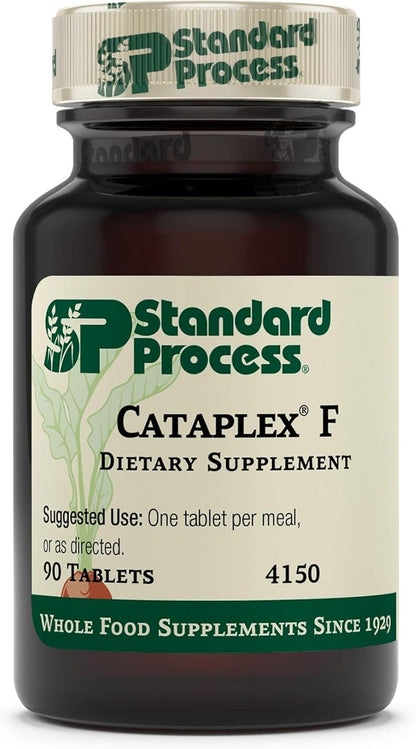 Standard Process Cataplex F - Whole Food Supplement, Thyroid Support, Metabolism, Skin Health, and Hair Health with Vitamin B6, Iodine, Flaxseed Oil - 90 Tablets