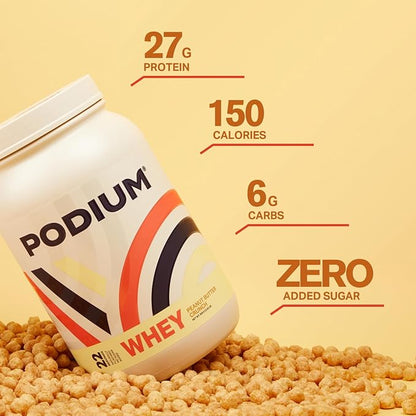 Podium Nutrition, Whey Protein Powder, Peanut Butter Crunch, 22 Servings, 27g of Whey Protein Per Serving