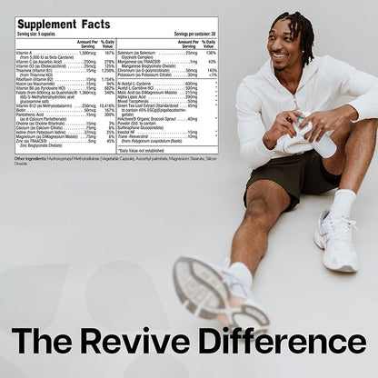 Revive MD | Multi Vitamin | Supports Energy, Increased Vitamin Intake and Jump-Start Cellular Energy Production for Both Men and Women | Increase Energy Production | 60 Capsules