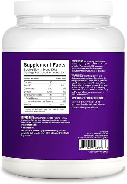 Iso JYM Grape, 90 Calories, 100% Whey Protein Isolate, Zero Fat, Zero Sugars, Mixes Clear, for Women & Men, JYM Supplement Science, 20 Servings