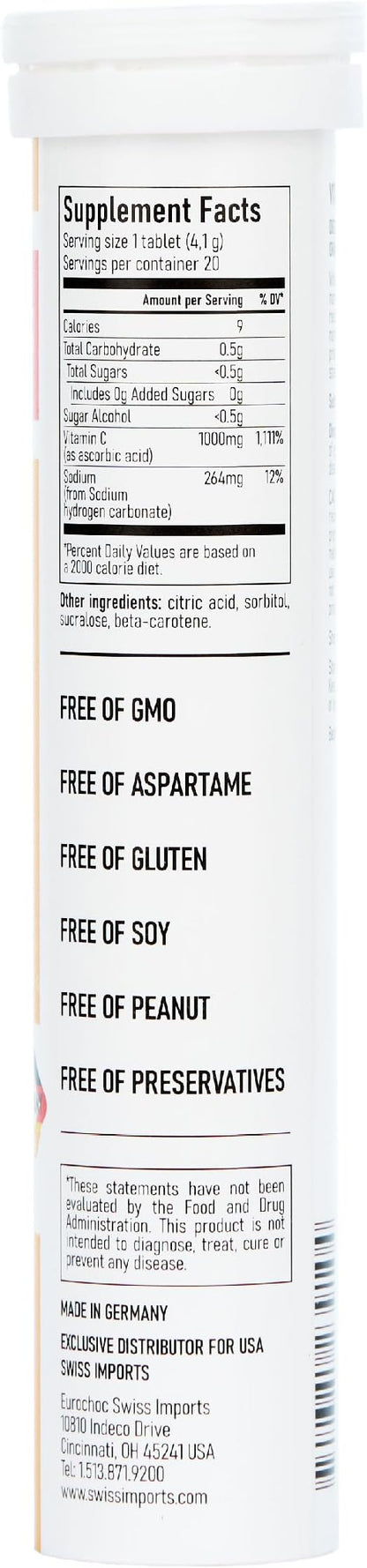 Effervescent Vitamin C 1000mg Dietary Supplement, 20 Tablets