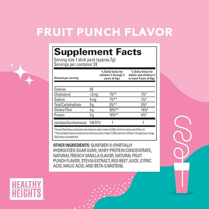 Healthy Heights Happy Tummies Prebiotic and Probiotic Fiber Supplement for Kids Ages 2+