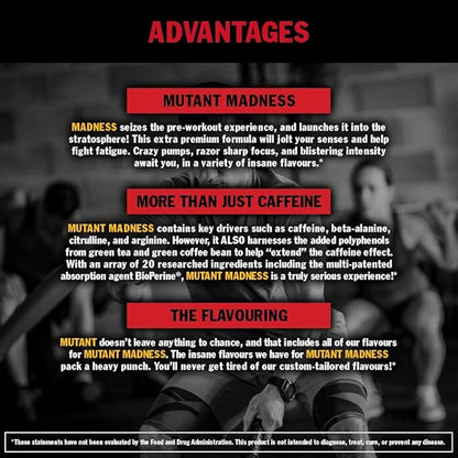 MUTANT MADNESS - Redefines the Pre-Workout Powder Experience and Takes it to a Whole New Extreme Level, Engineered Exclusively for High-Intensity Workouts (Sweet Iced Tea)